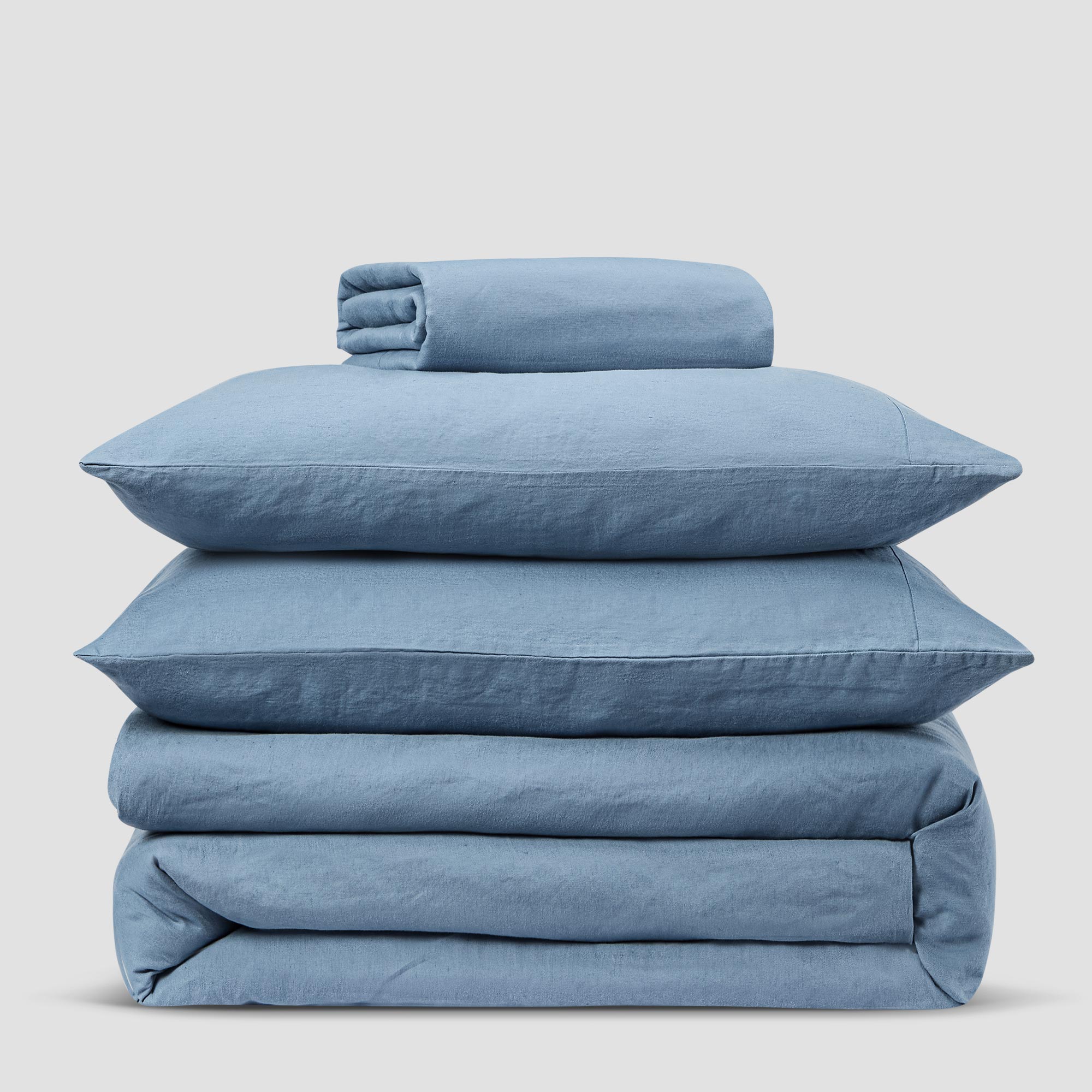 Dusk Blue 100% Linen Duvet Cover