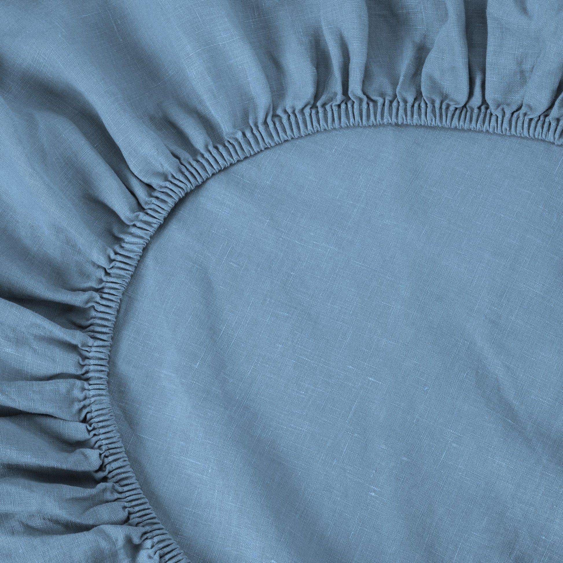 Dusk Blue 100% Linen Fitted Sheet