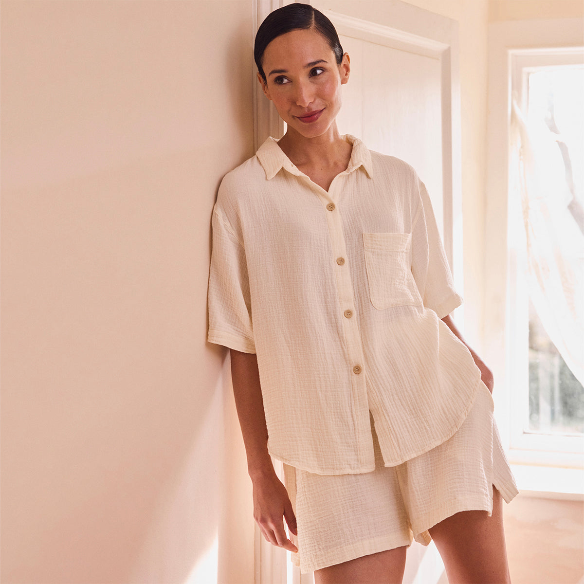 Butterbean Cotton Gauze Women's Pyjama Shirt
