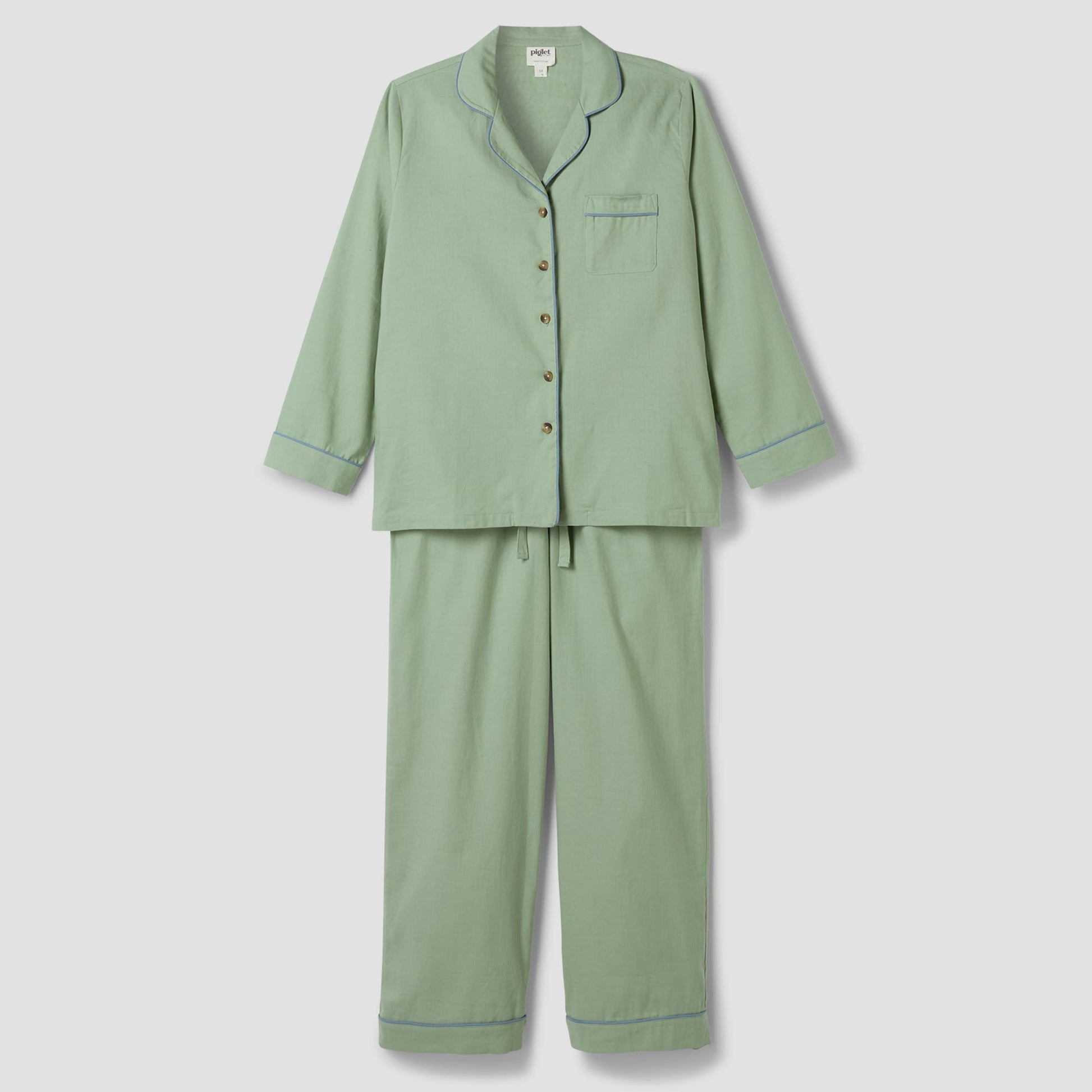 Sage Green Linen Blend Pyjama Trouser Set