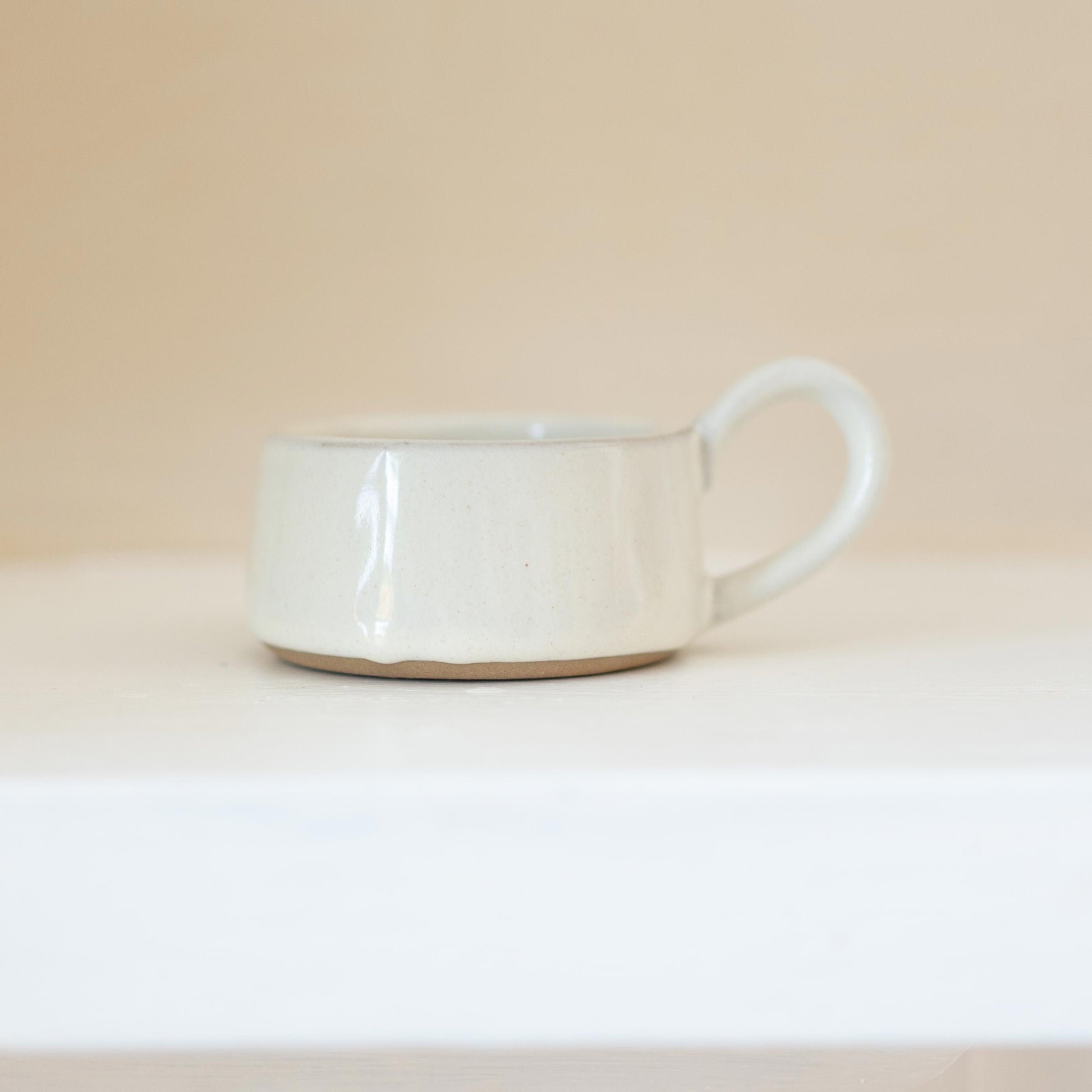 White Stoneware Tea Light Cup