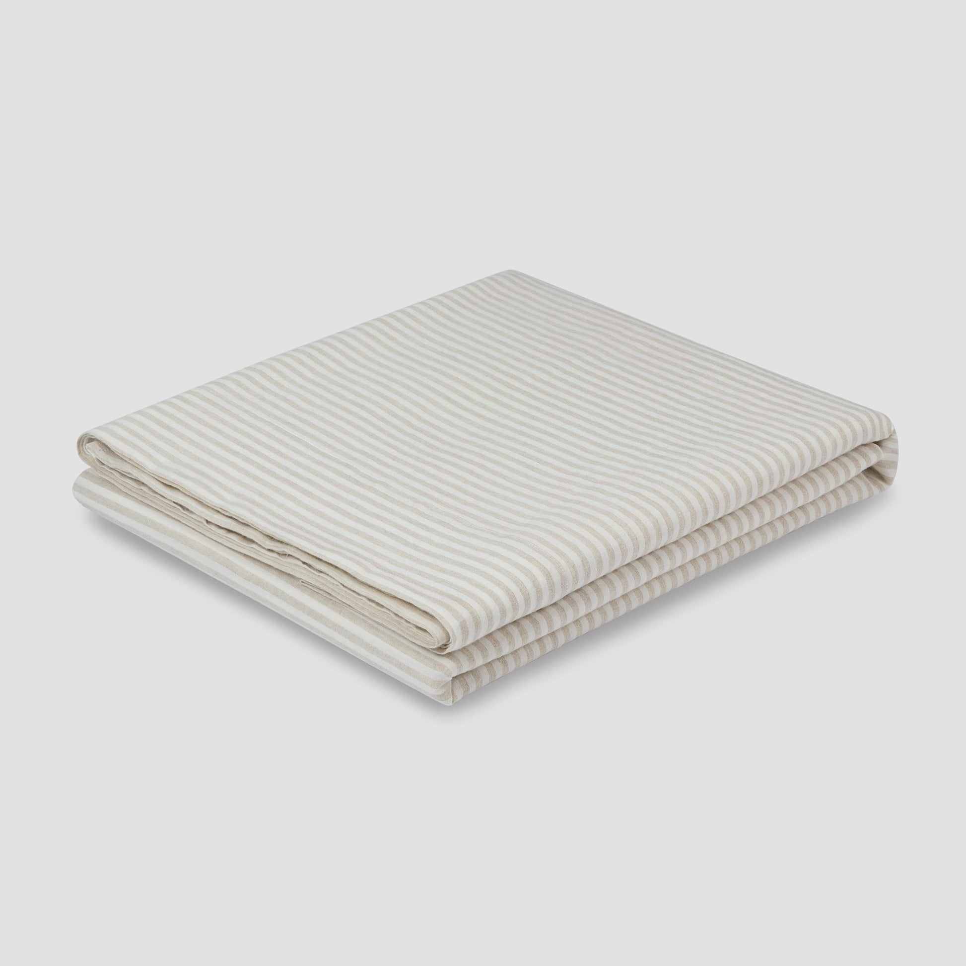 Oatmeal Stripe Linen Blend Flat Sheet