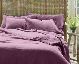 Raspberry Linen Blend Duvet Cover