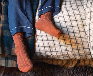 Burnt Orange Alpaca Bed Socks