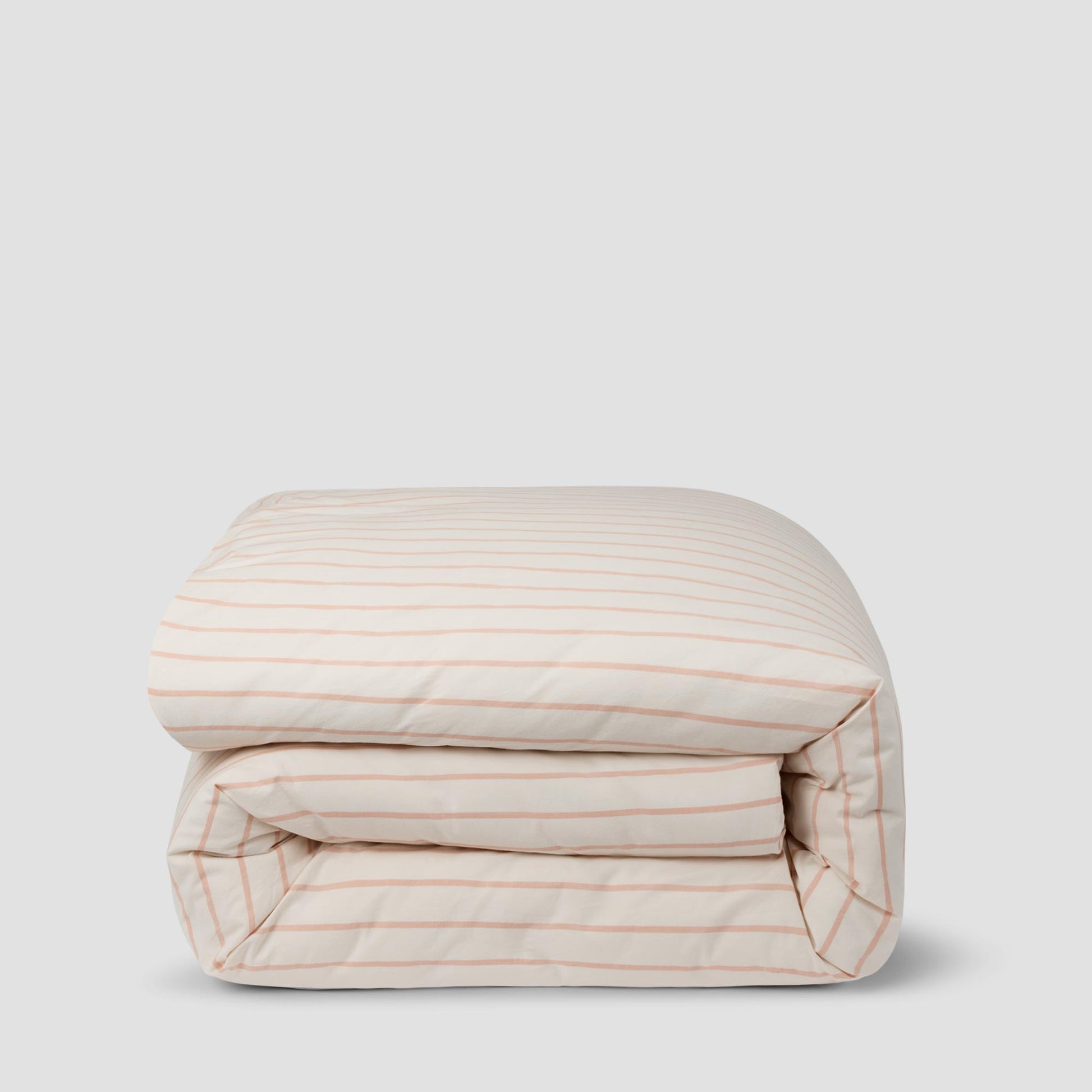 Blush Pink Slumber Stripe Cotton Duvet Cover