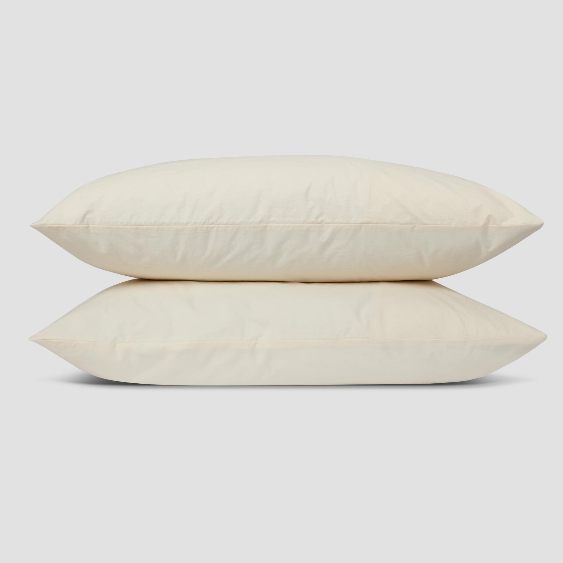 Mindful Cream Washed Cotton Percale Pillowcases (Pair)