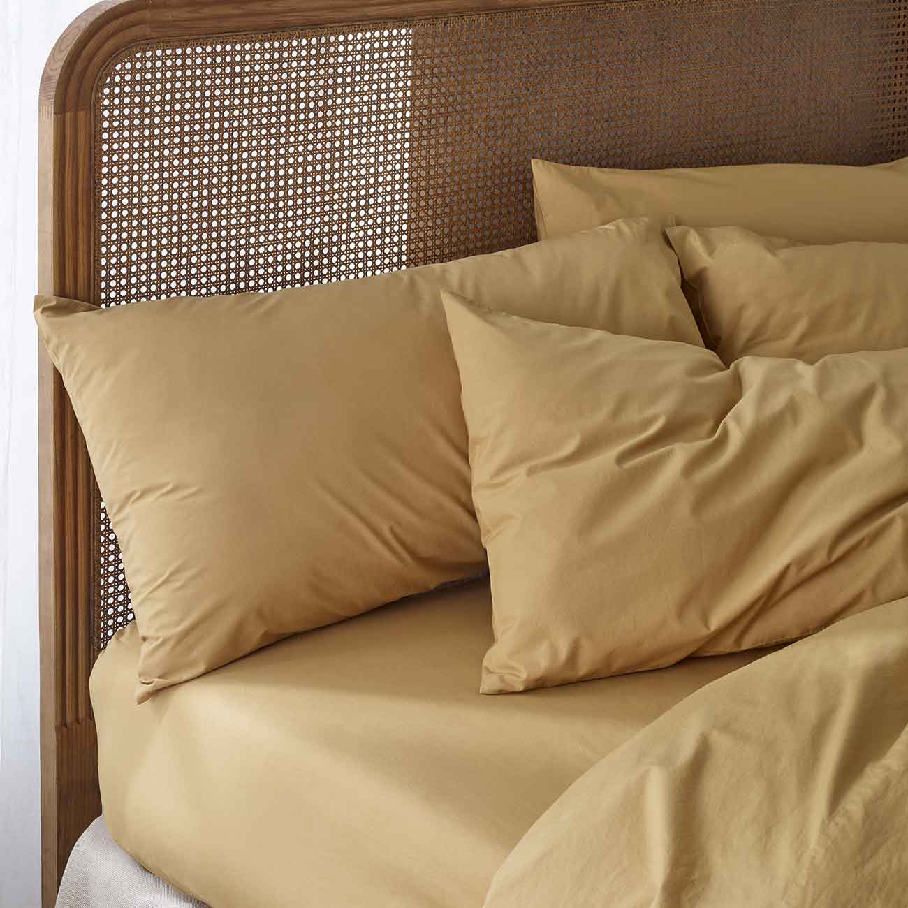 Butterscotch Washed Cotton Fitted Sheet