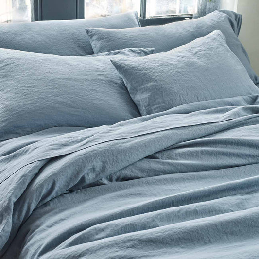 Dusk Blue Linen Bedding | Piglet in Bed UK