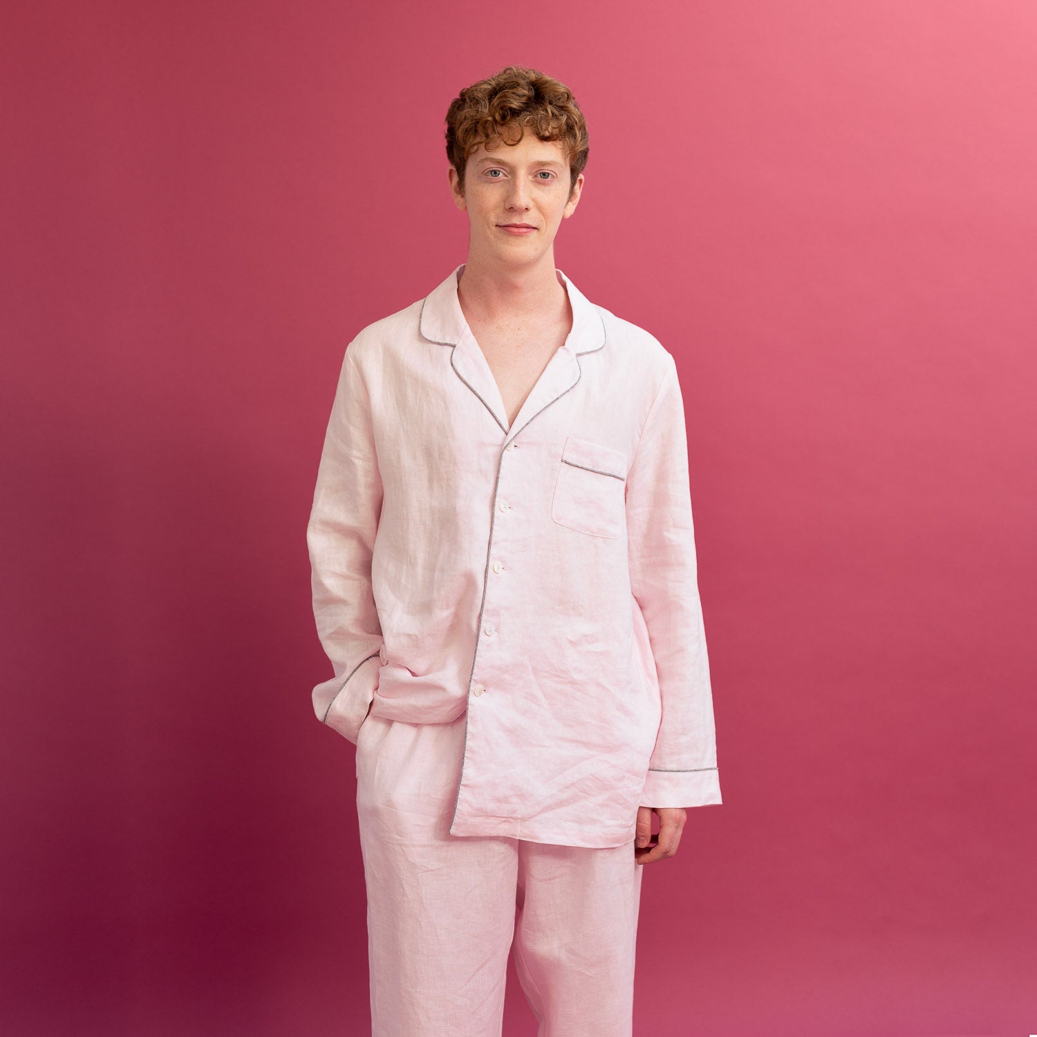 Fisyme Mens Pajama Pants Nude Pink Men's Pajama  