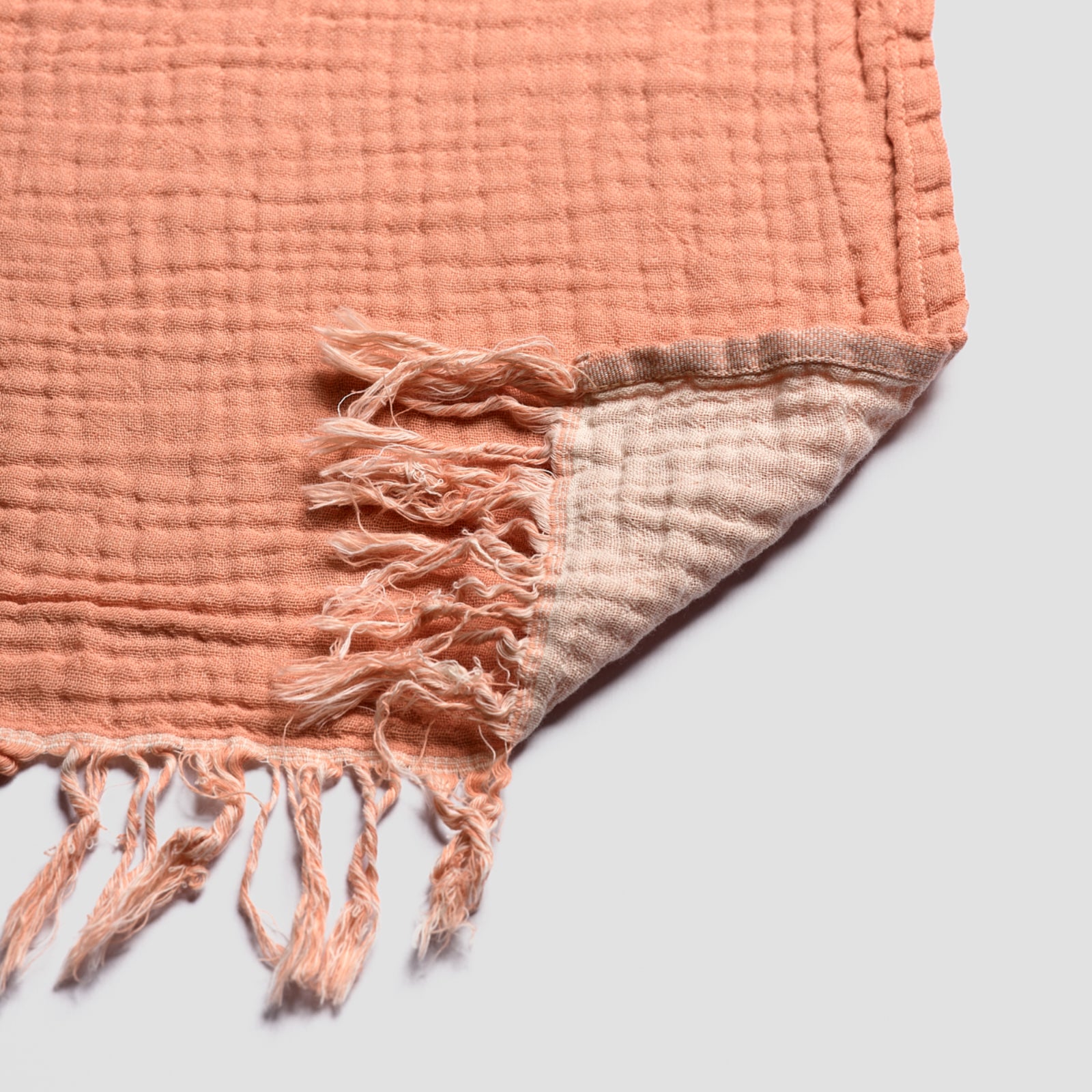 Pink Clay & Birch Textured Cotton Throw